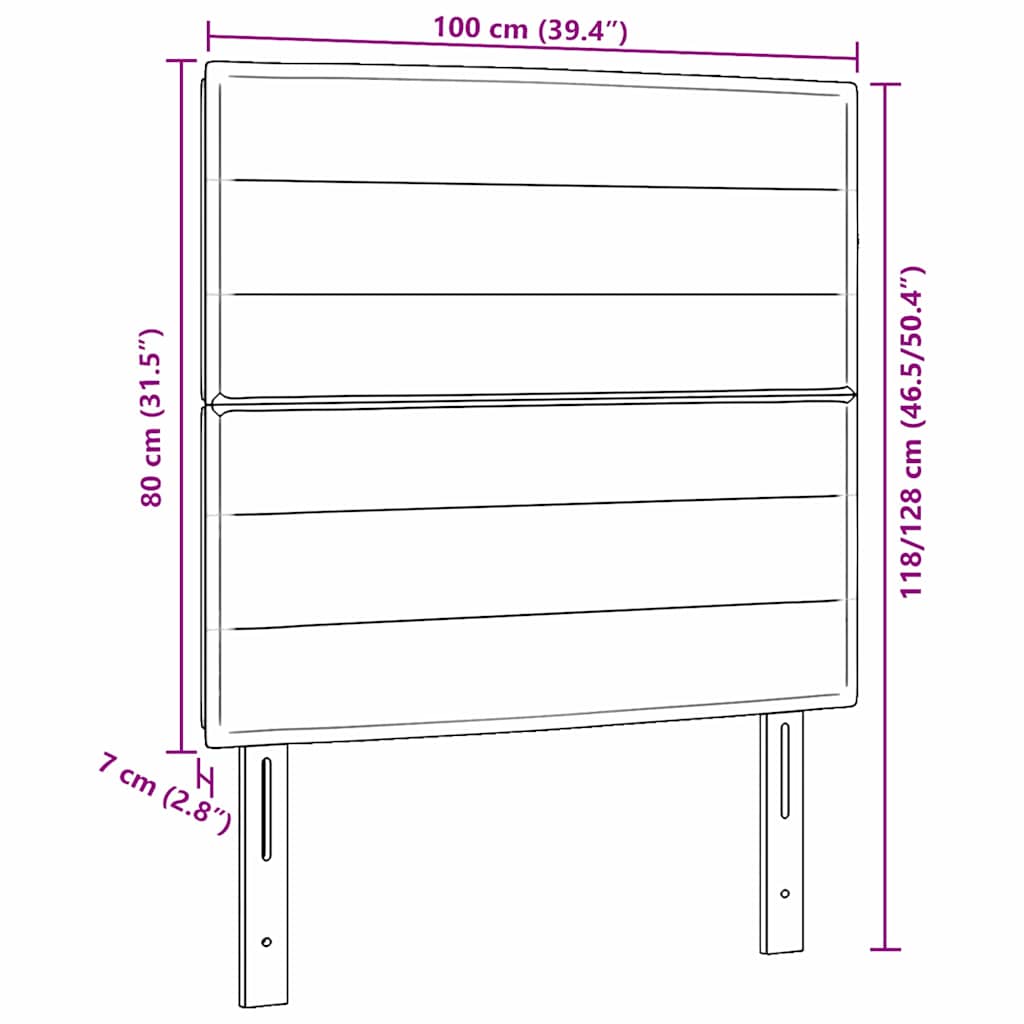Testiera con testiera Nero 100 cm Pelle Sintetica - homemem39