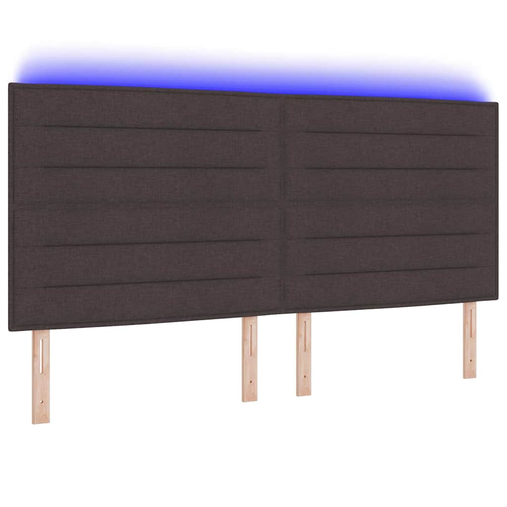 Testiera con testiera Marrone Scuro 200 cm Pelle Sintetica