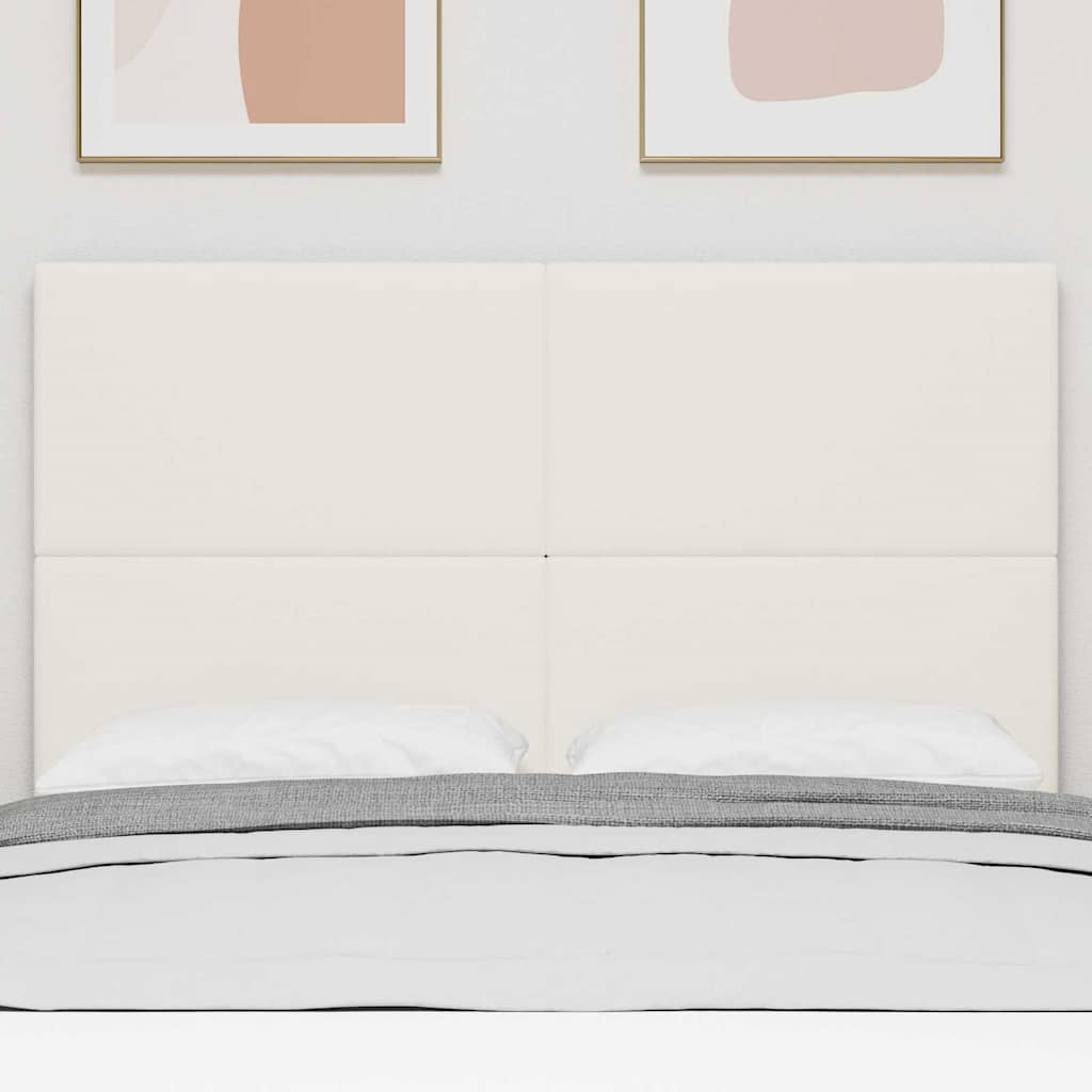 Testiera con testiera Crema 144 cm Pelle Sintetica - homemem39