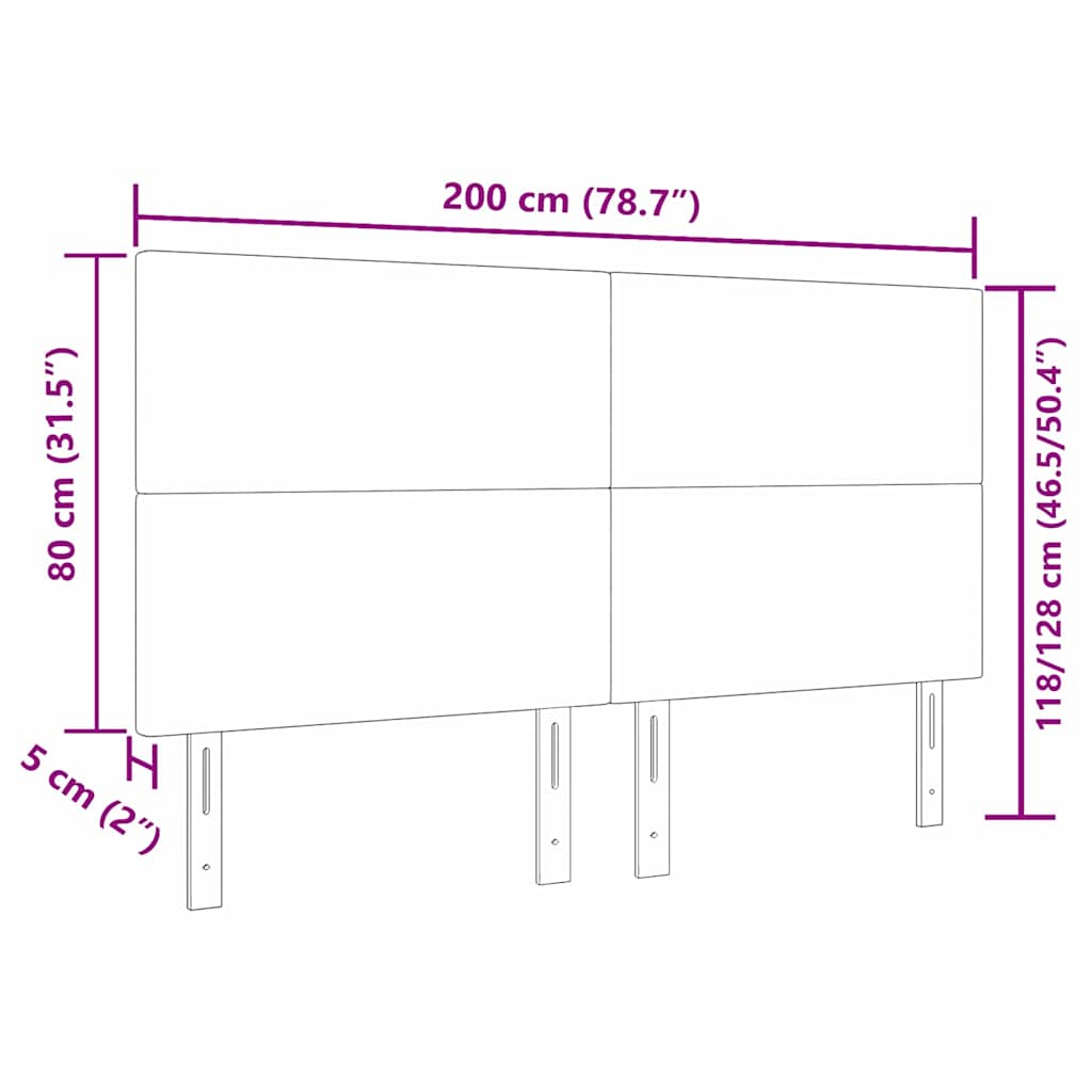 Testiera Crema 200 cm Tessuto in Cords | homemem39