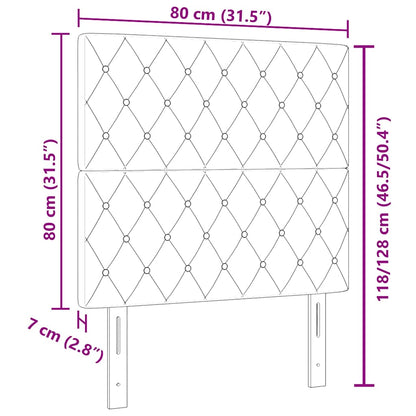 Testiera Nero 80 cm Velluto | homemem39