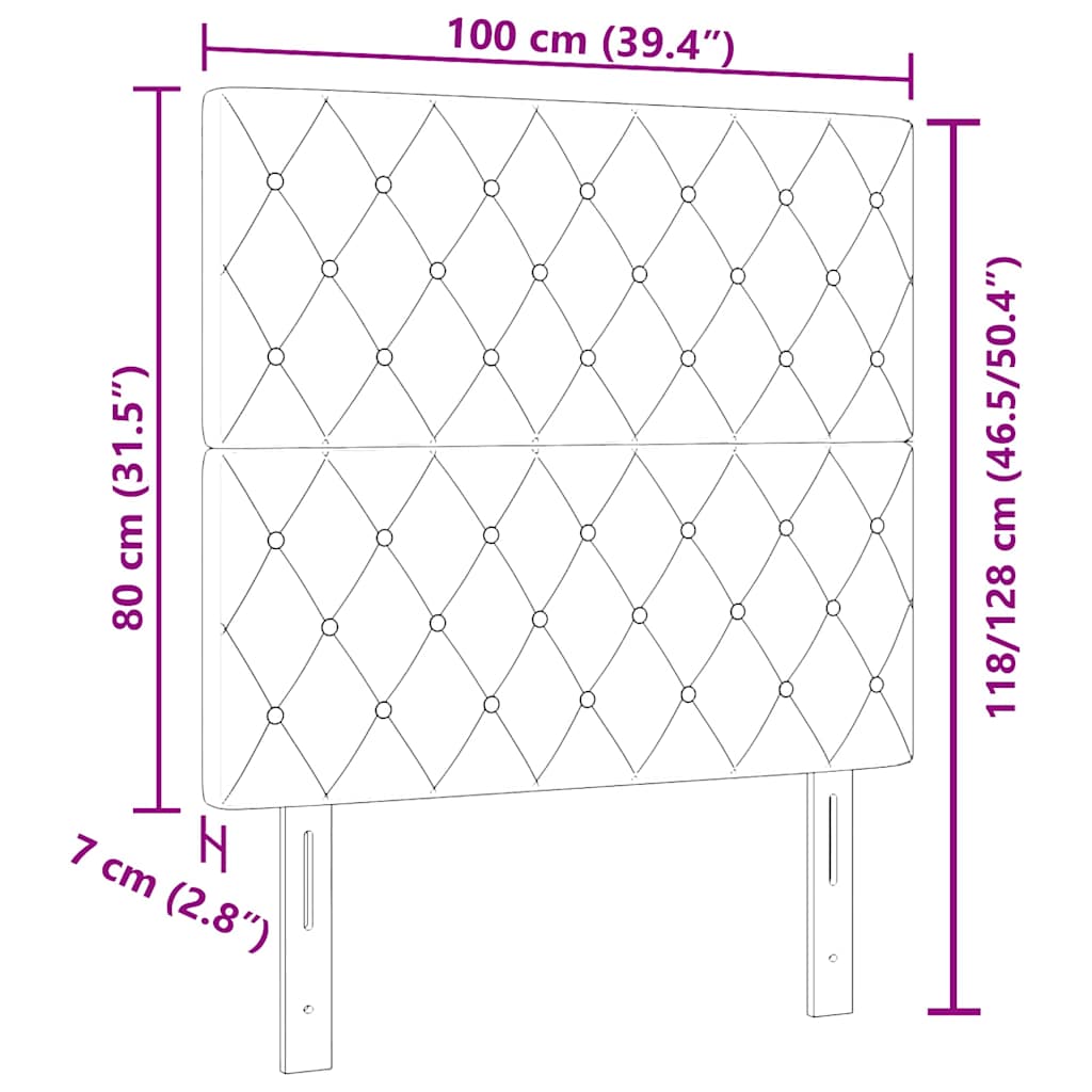 Testiera con testiera Grigio chiaro 100 cm Pelle Sintetica