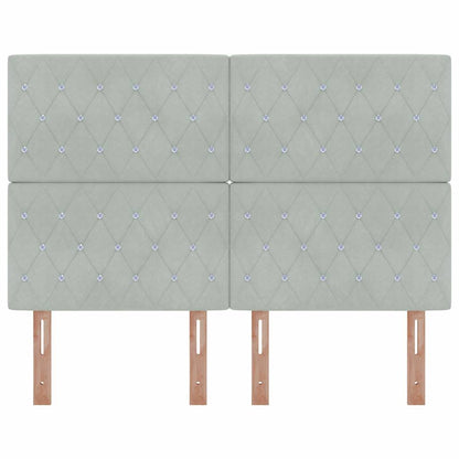 Testiera con testiera Grigio chiaro 144 cm Pelle Sintetica