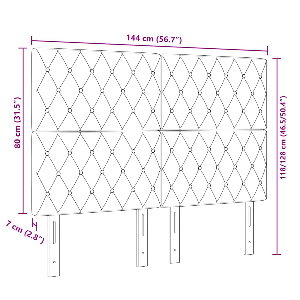 Testiera con testiera Verde Scuro 144 cm Pelle Sintetica