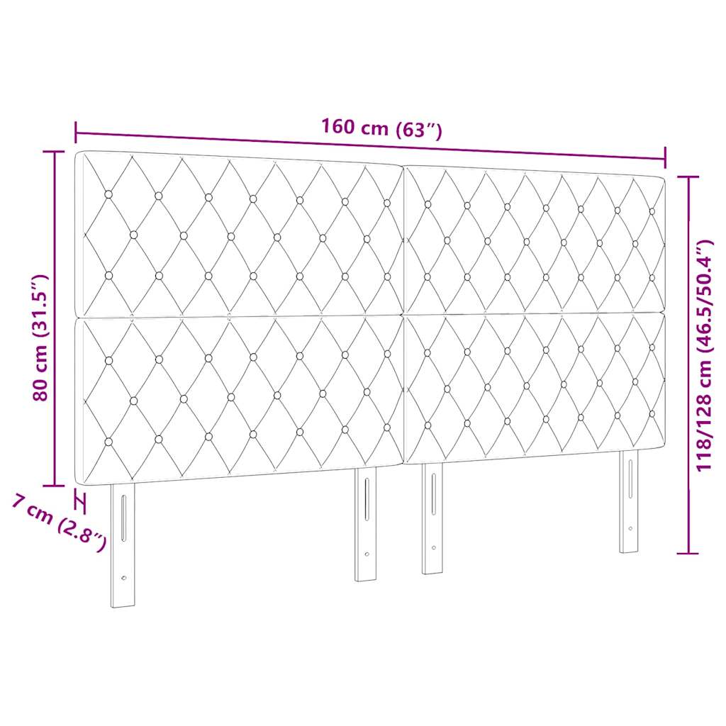Testiera con testiera Grigio chiaro 160 cm Pelle Sintetica
