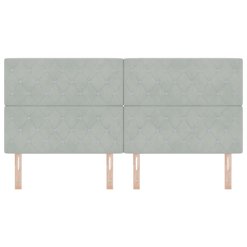 Testiera con testiera Grigio chiaro 200 cm Pelle Sintetica