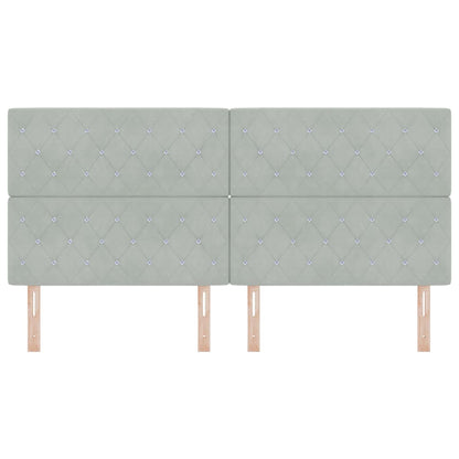 Testiera con testiera Grigio chiaro 200 cm Pelle Sintetica