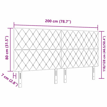 Testiera con testiera Grigio chiaro 200 cm Pelle Sintetica