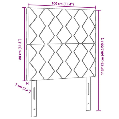 Testiera con testiera Grigio scuro 100 cm Velluto