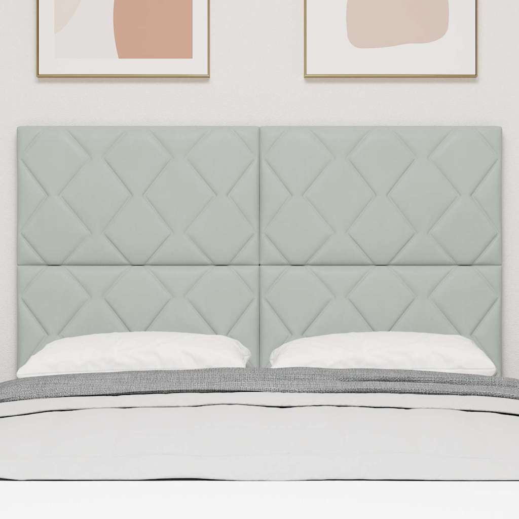 Testiera con testiera Grigio chiaro 144 cm Velluto