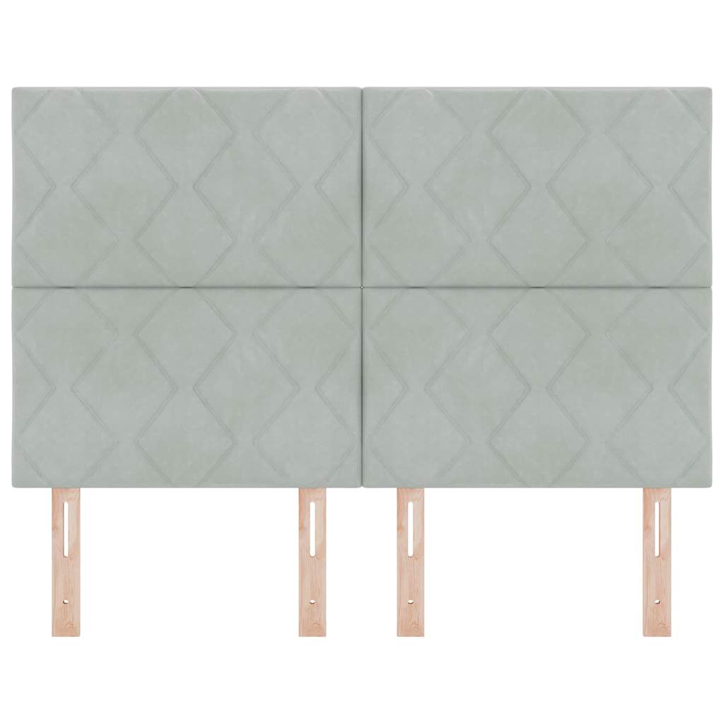 Testiera con testiera Grigio chiaro 144 cm Velluto