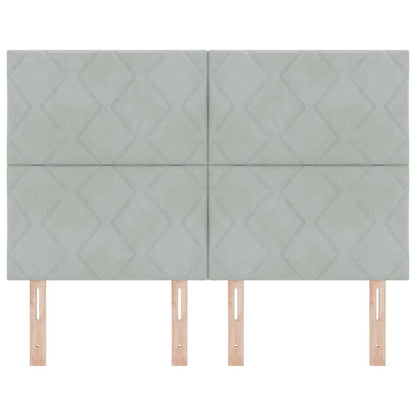 Testiera con testiera Grigio chiaro 144 cm Velluto