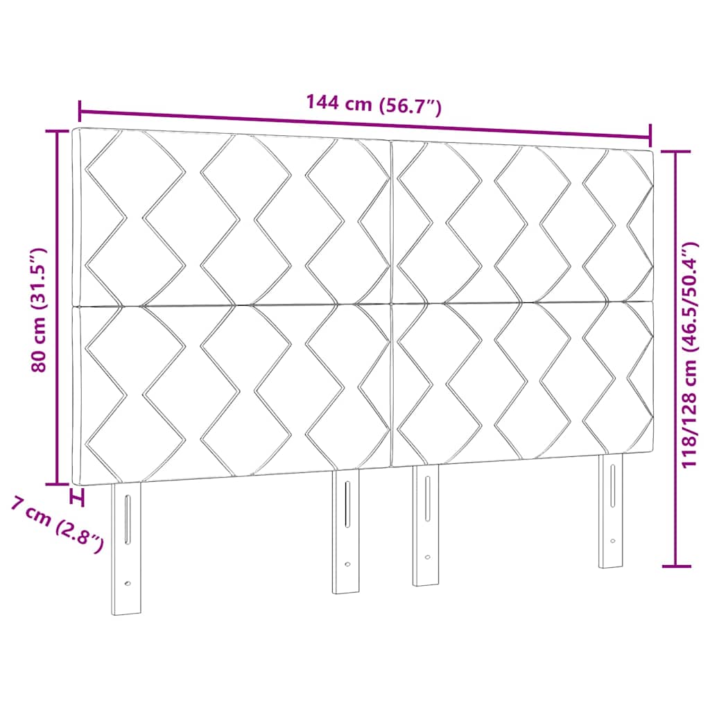 Testiera con testiera Grigio chiaro 144 cm Velluto