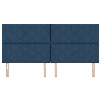 Testiera con testiera Blu 200 cm Pelle Sintetica