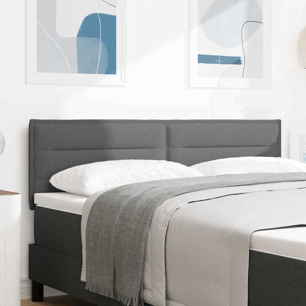 Testiera LED con strisce LED Grigio scuro 144 cm Tessuto | homemem39