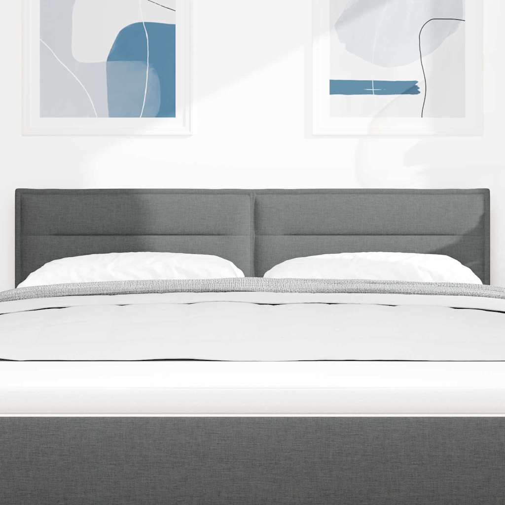 Testiera LED con strisce LED Grigio scuro 144 cm Tessuto | homemem39