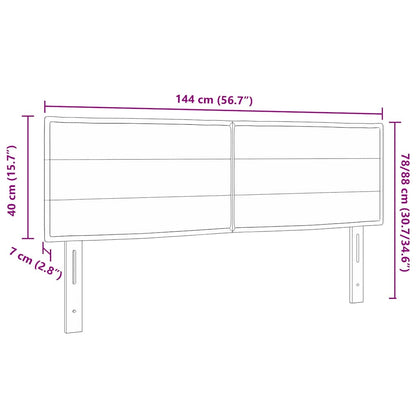 Testiera LED con strisce LED con testiera Nero 144 cm Tessuto | homemem39