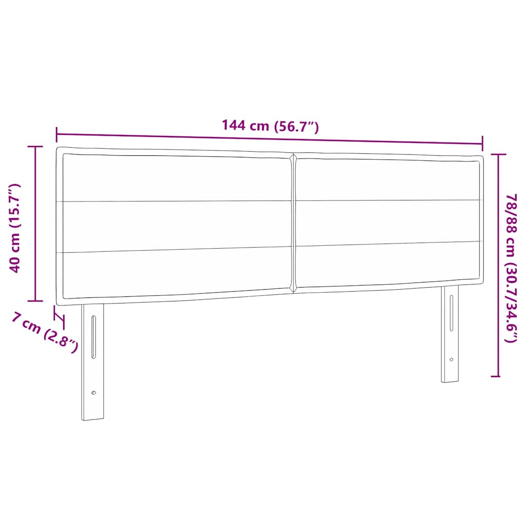 Testiera LED con strisce LED con testiera Crema 144 cm Tessuto | homemem39