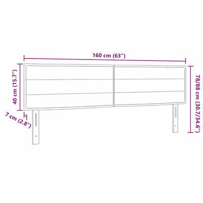 Testiera LED con strisce LED Grigio chiaro 160 cm Tessuto | homemem39