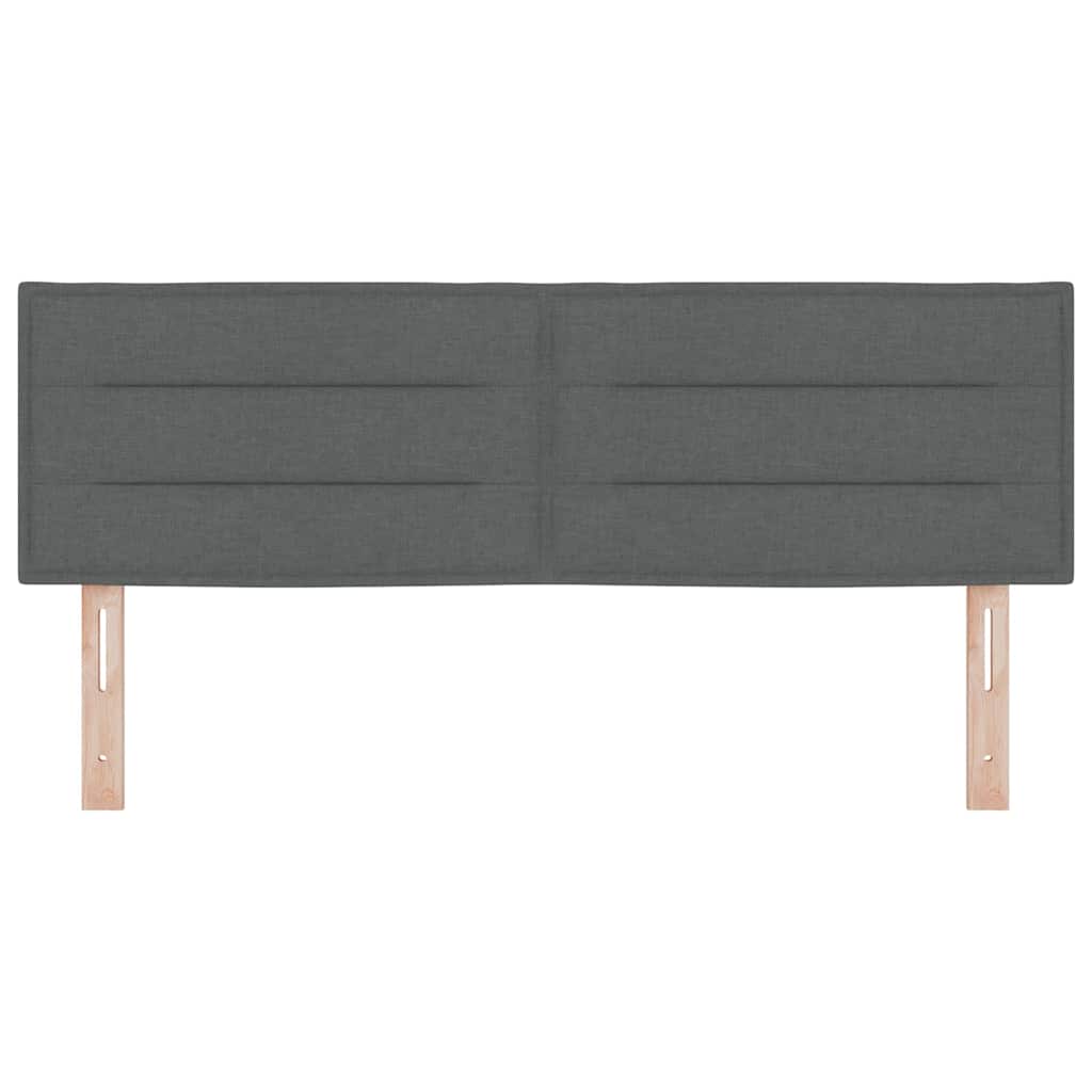 Testiera LED con strisce LED Grigio scuro 160 cm Tessuto | homemem39