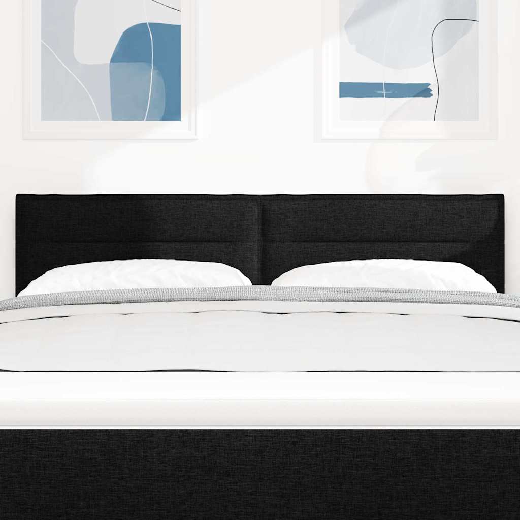 Testiera LED con strisce LED con testiera Nero 160 cm Tessuto | homemem39
