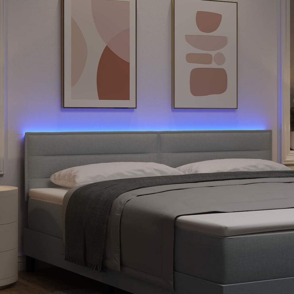 Testiera LED con testiera Grigio chiaro 180 cm Poliestere - homemem39