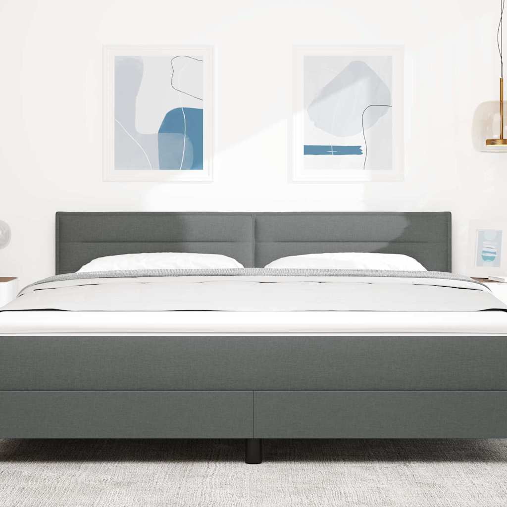 Testiera LED con strisce LED Grigio scuro 180 cm Tessuto | homemem39
