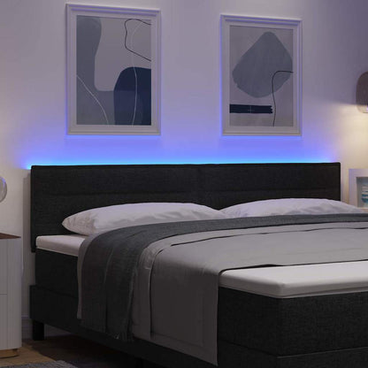 Testiera LED con strisce LED con testiera Nero 180 cm Tessuto | homemem39