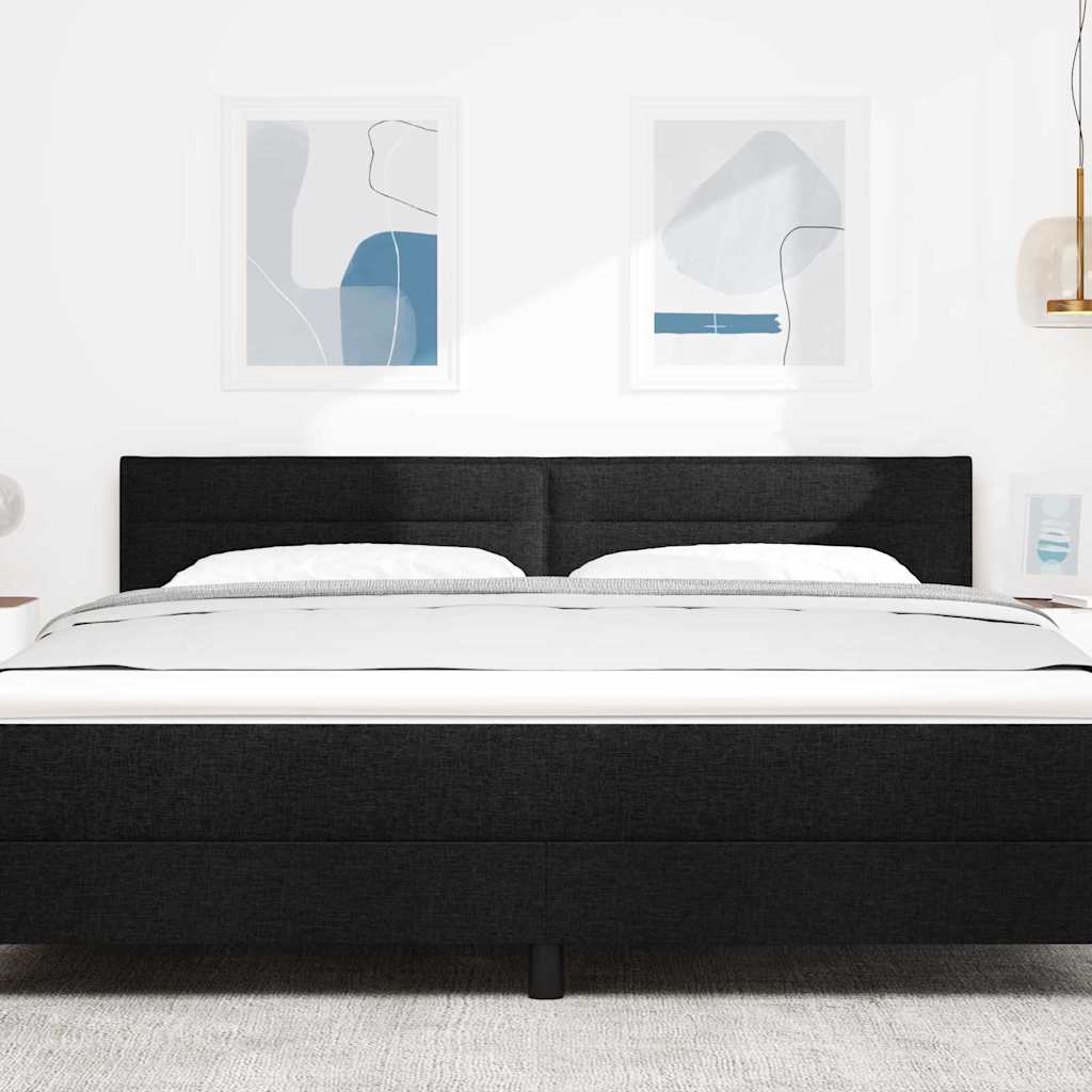 Testiera LED con strisce LED con testiera Nero 180 cm Tessuto | homemem39