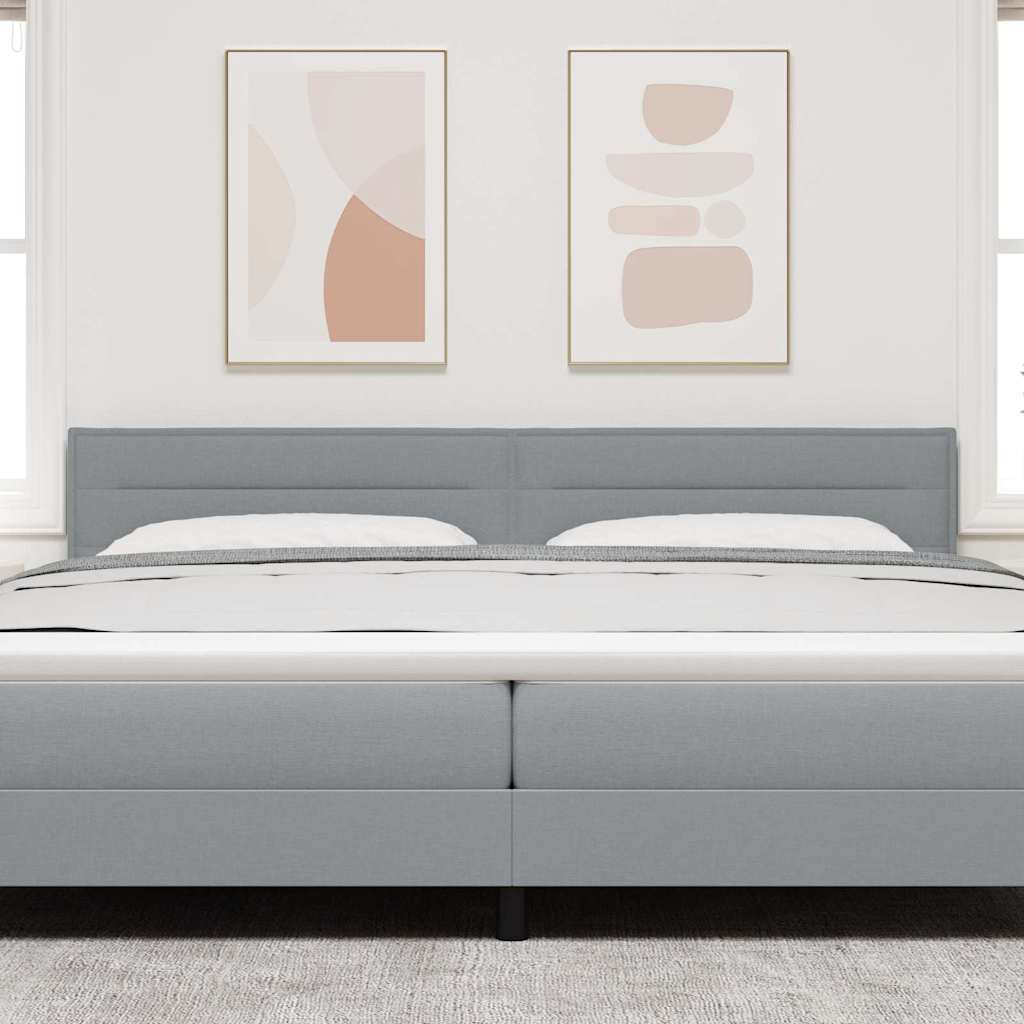 Testiera LED con strisce LED Grigio chiaro 200 cm Tessuto | homemem39