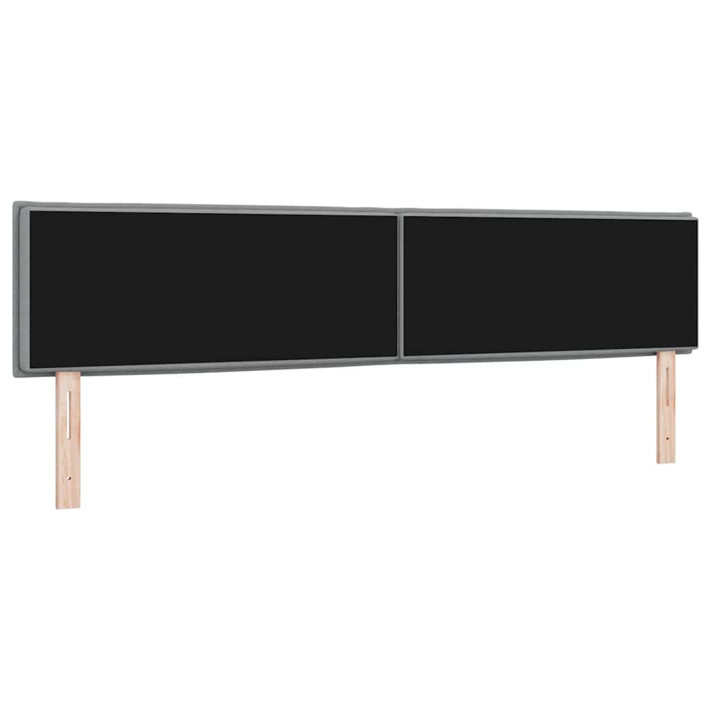 Testiera LED con strisce LED Grigio chiaro 200 cm Tessuto | homemem39