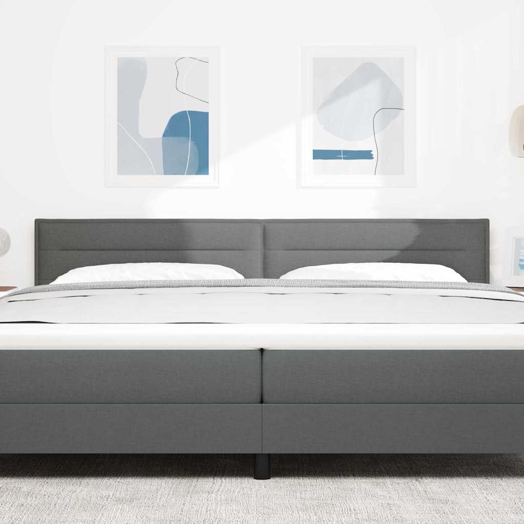Testiera LED con strisce LED Grigio scuro 200 cm Tessuto | homemem39