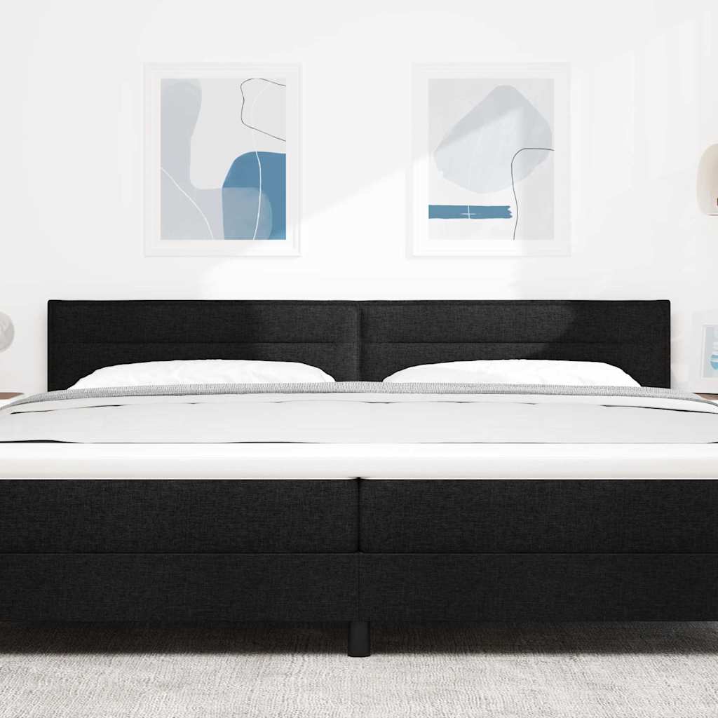 Testiera LED con strisce LED con testiera Nero 200 cm Tessuto | homemem39