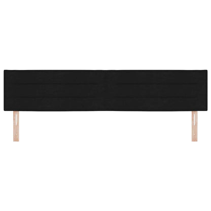 Testiera LED con strisce LED con testiera Nero 200 cm Tessuto