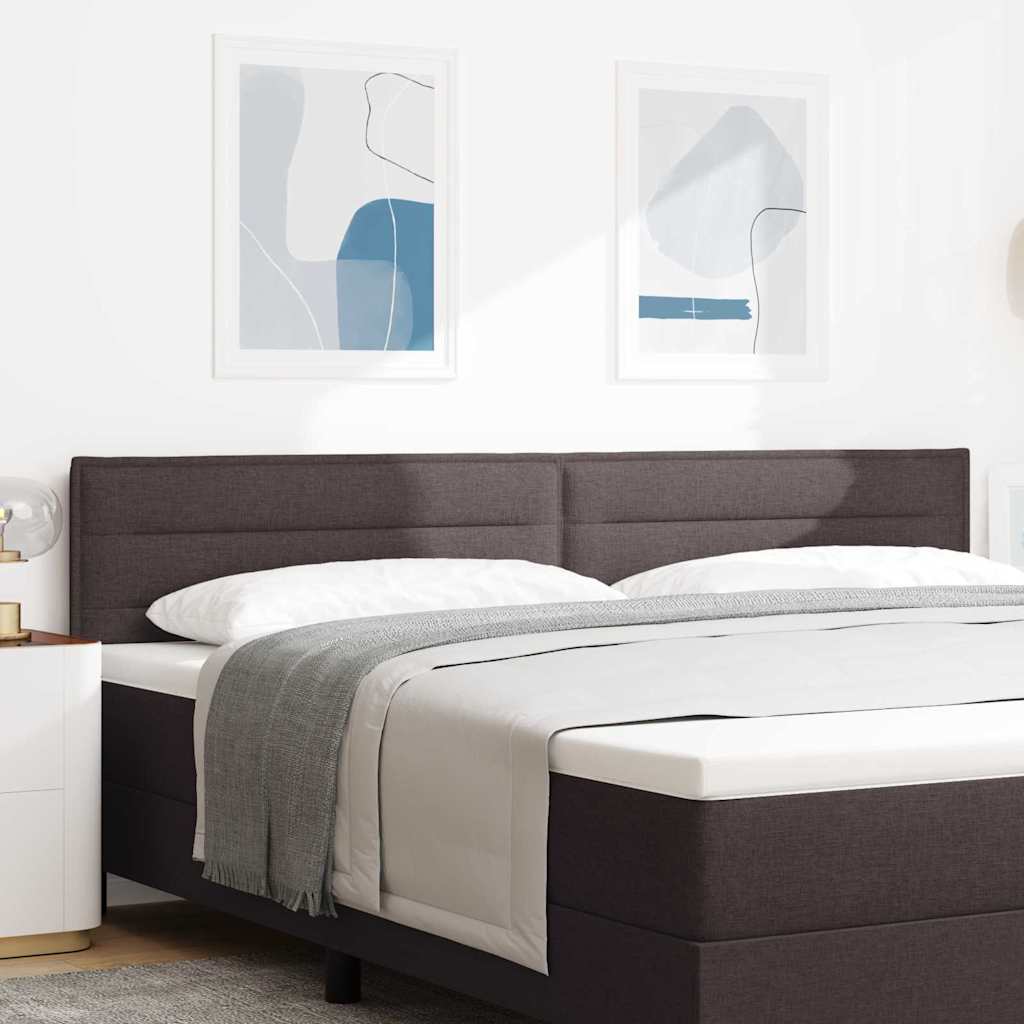 Testiera LED con strisce LED Marrone Scuro 200 cm Tessuto | homemem39