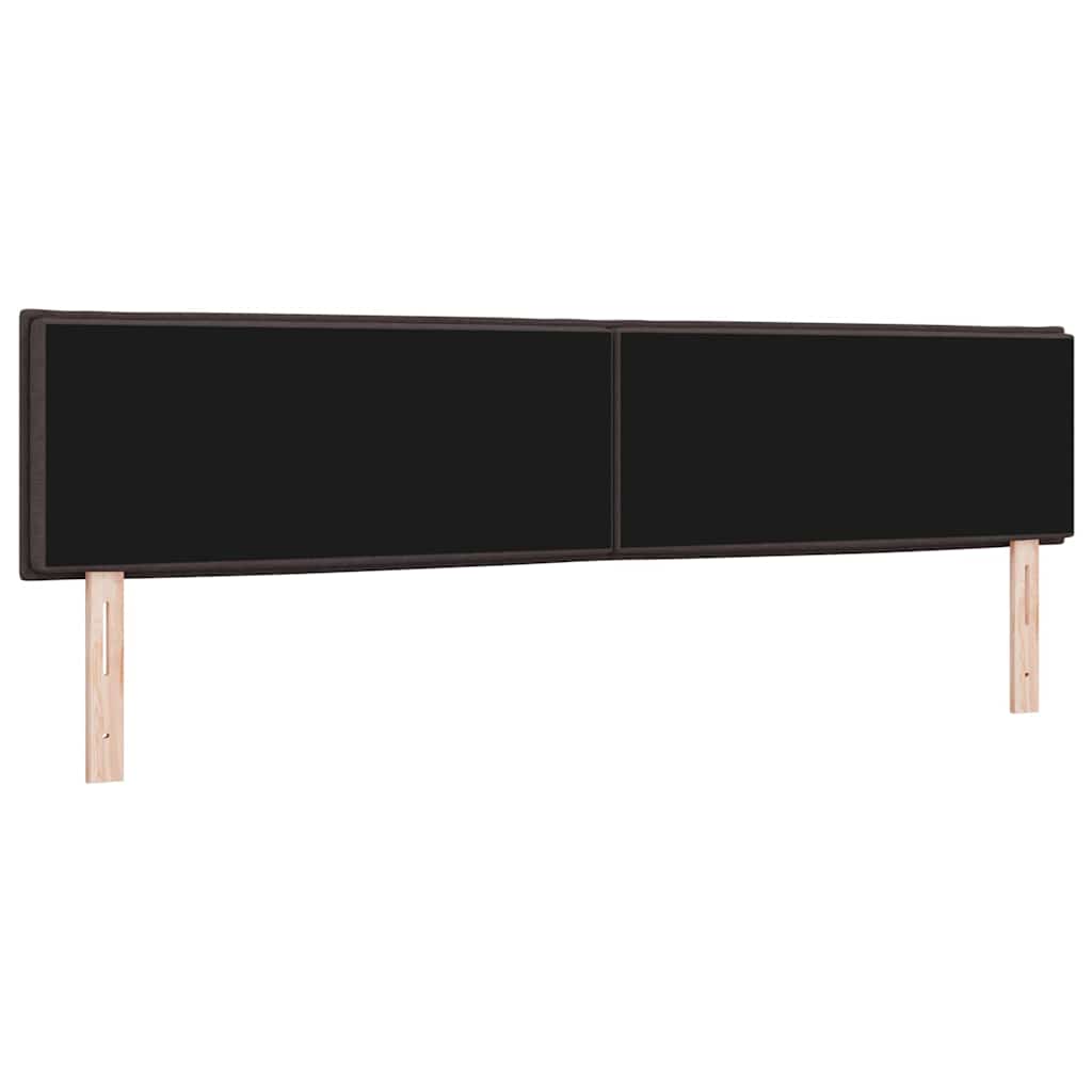 Testiera LED con strisce LED Marrone Scuro 200 cm Tessuto | homemem39