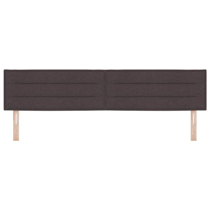 Testiera LED con strisce LED Marrone Scuro 200 cm Tessuto | homemem39