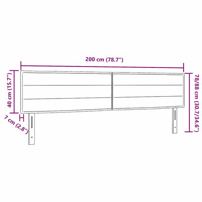 Testiera LED con strisce LED Marrone Scuro 200 cm Tessuto | homemem39