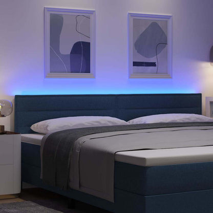 Testiera LED con strisce LED con testiera Blu 200 cm Tessuto | homemem39