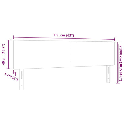 Testiera LED con testiera Grigio scuro 160 cm Tessuto in Cords | homemem39