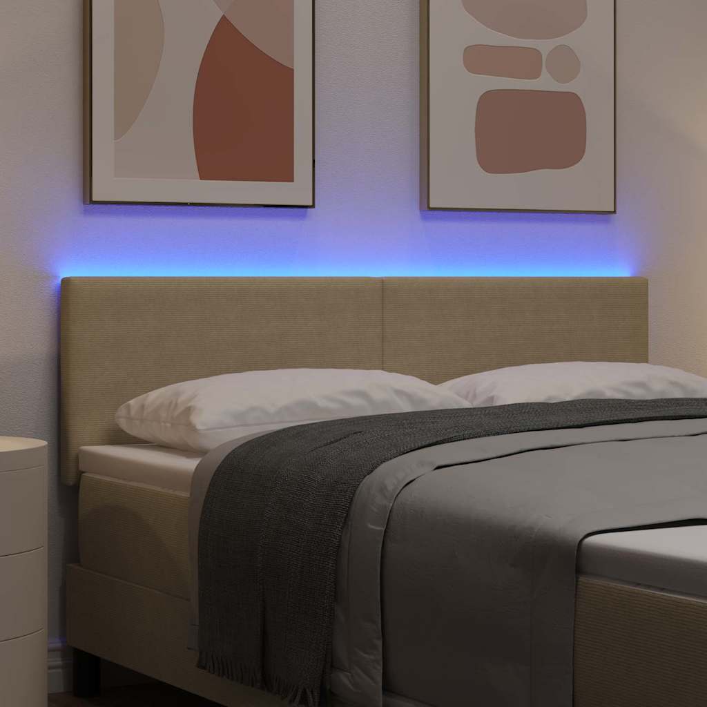 Testiera LED con testiera Grigio Verde 160 cm Tessuto in Cords | homemem39