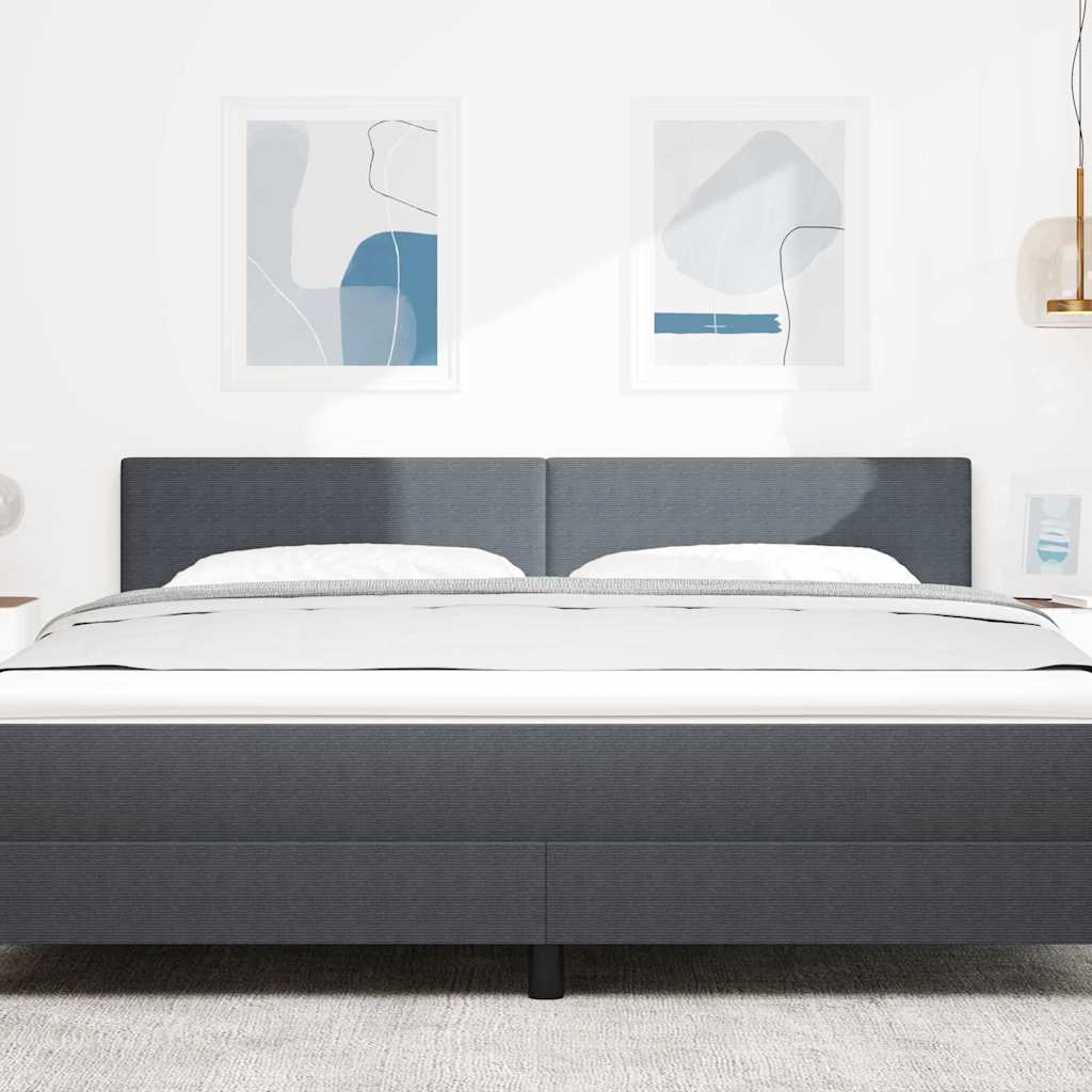 Testiera LED con testiera Grigio scuro 180 cm Tessuto in Cords | homemem39