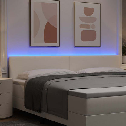 Testiera LED con strisce LED Crema 200 cm Tessuto in Cords | homemem39