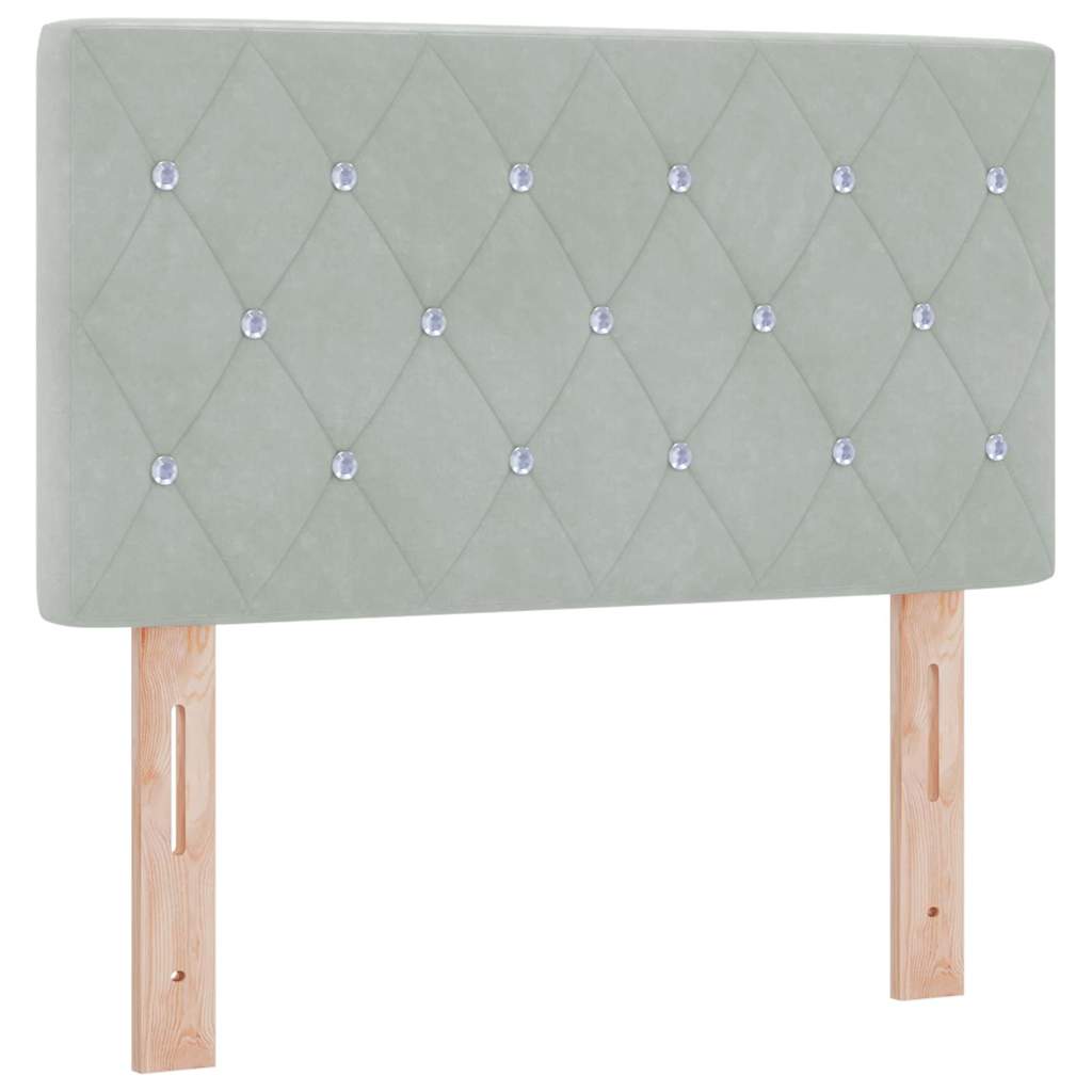 Testiera LED con strisce LED Grigio chiaro 80 cm Velluto | homemem39