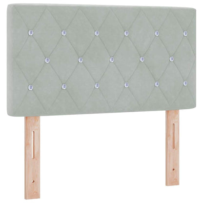 Testiera LED con strisce LED Grigio chiaro 80 cm Velluto | homemem39