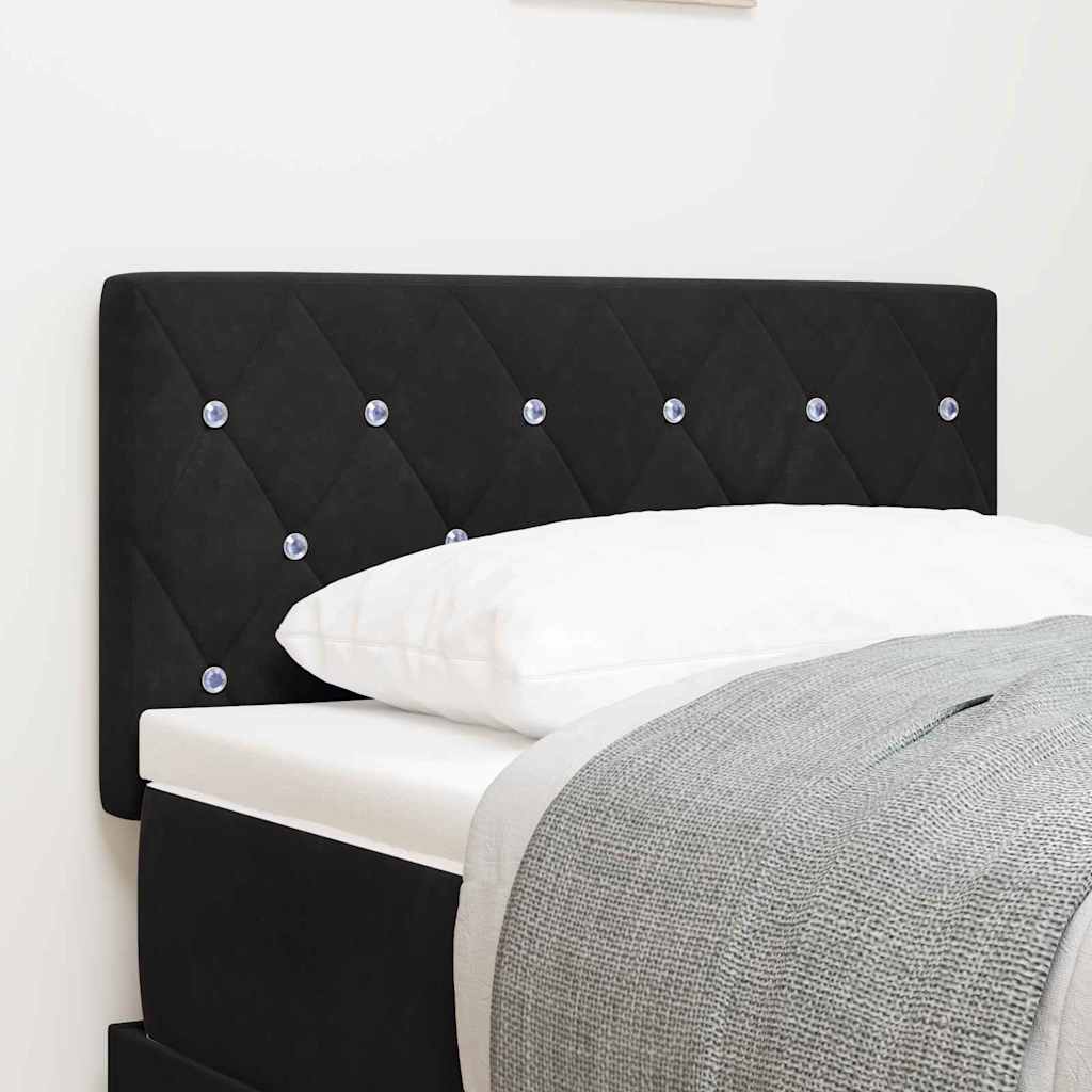Testiera LED con strisce LED con testiera Nero 80 cm Velluto