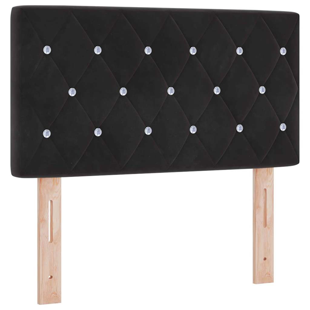 Testiera LED con strisce LED con testiera Nero 80 cm Velluto