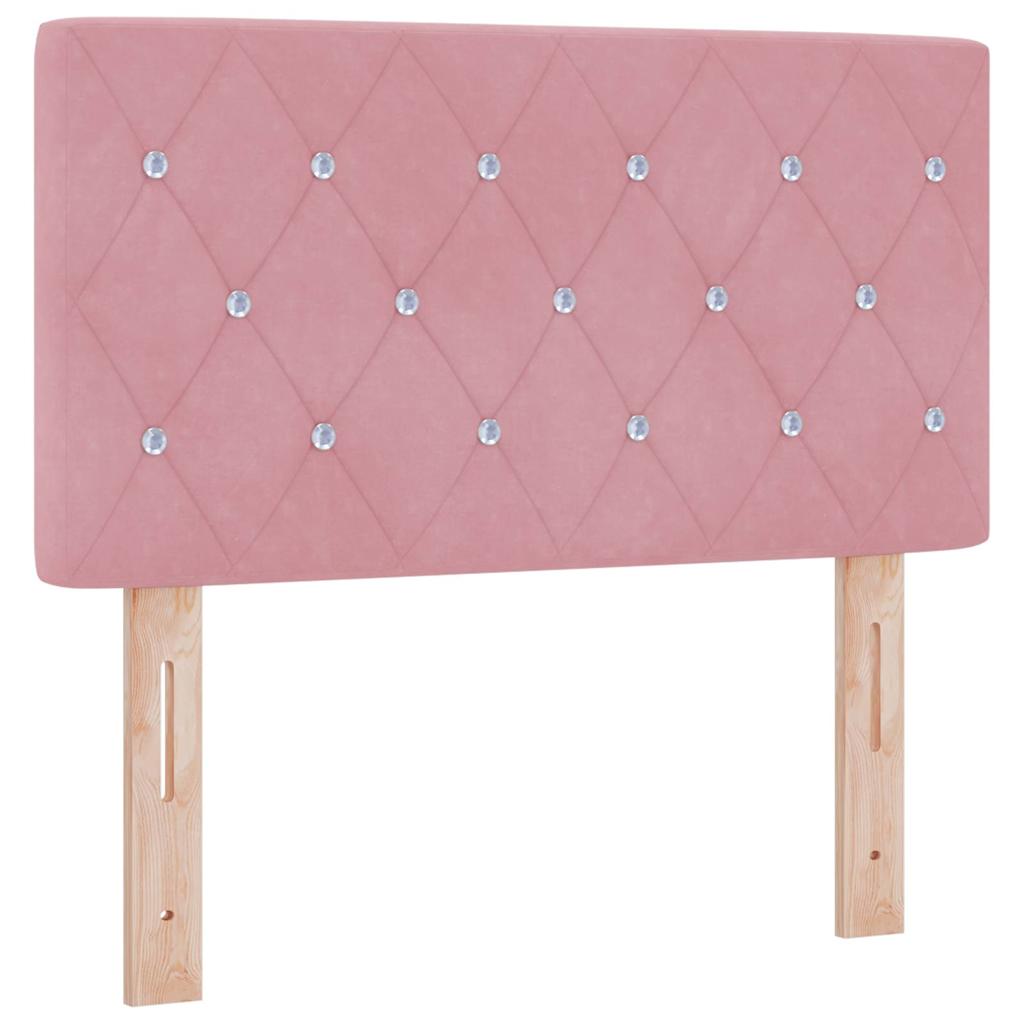 Testiera LED con strisce LED con testiera Rosa 80 cm Velluto | homemem39