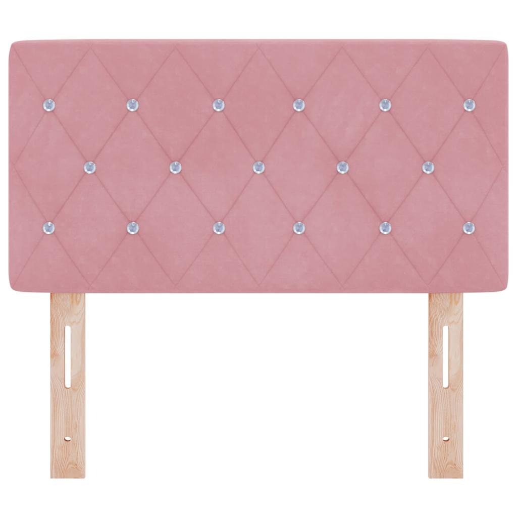 Testiera LED con strisce LED con testiera Rosa 80 cm Velluto | homemem39