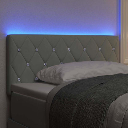 Testiera LED con testiera Grigio chiaro 100 cm Poliestere